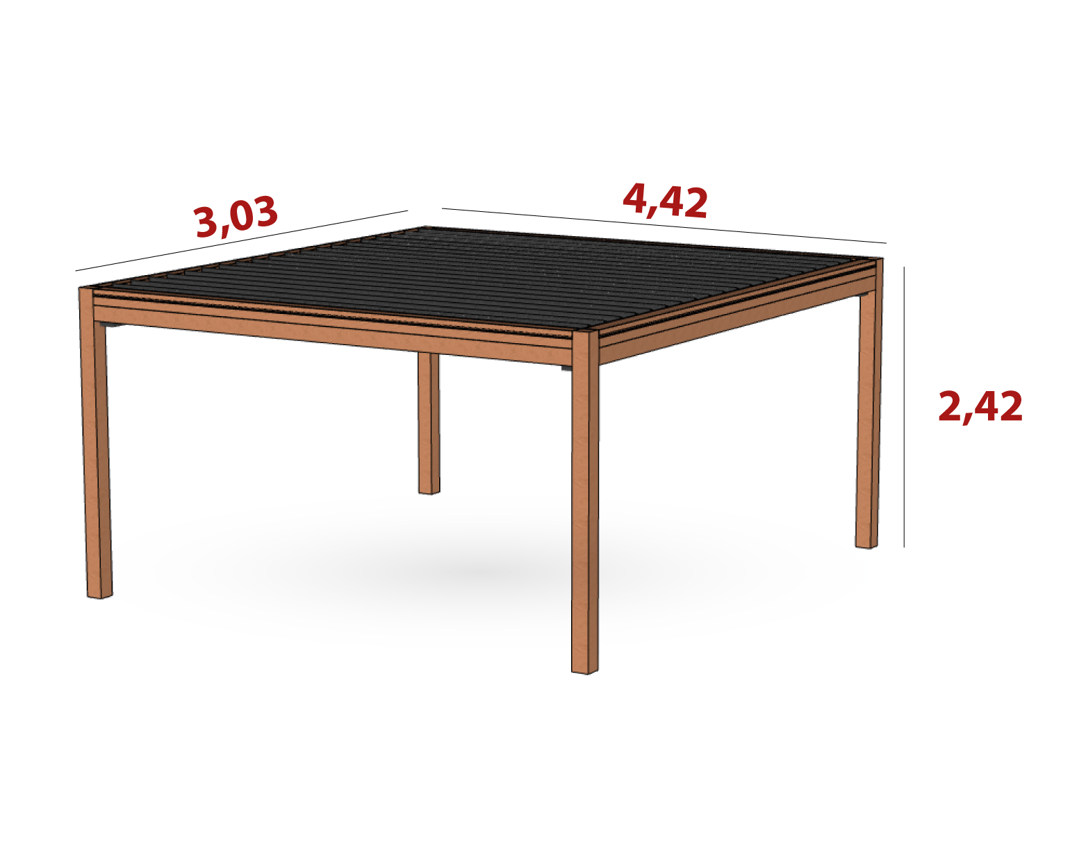 dimensions pergola bioclimatique